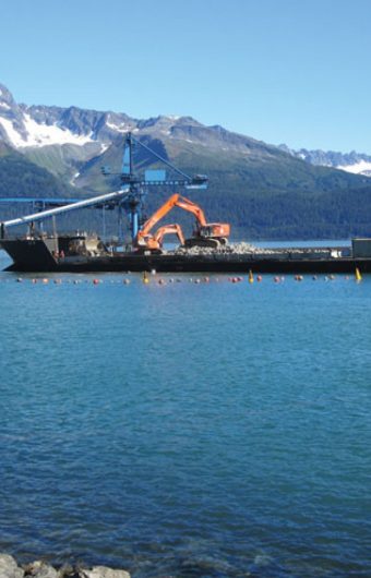 Buoys and Lanterns Mark Construction in Alaska